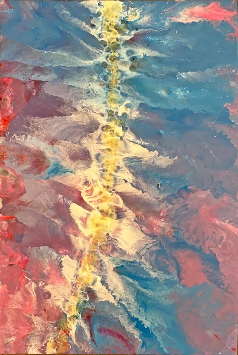 Axis Transformation I – Acrylic and oil on metal 40x60cm – IranSCArts Heidelberg