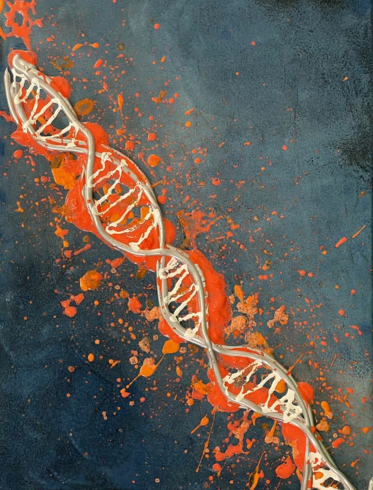 DNA – Acrylic and oil on canvas 30x40cm – IranSCArts Heidelberg