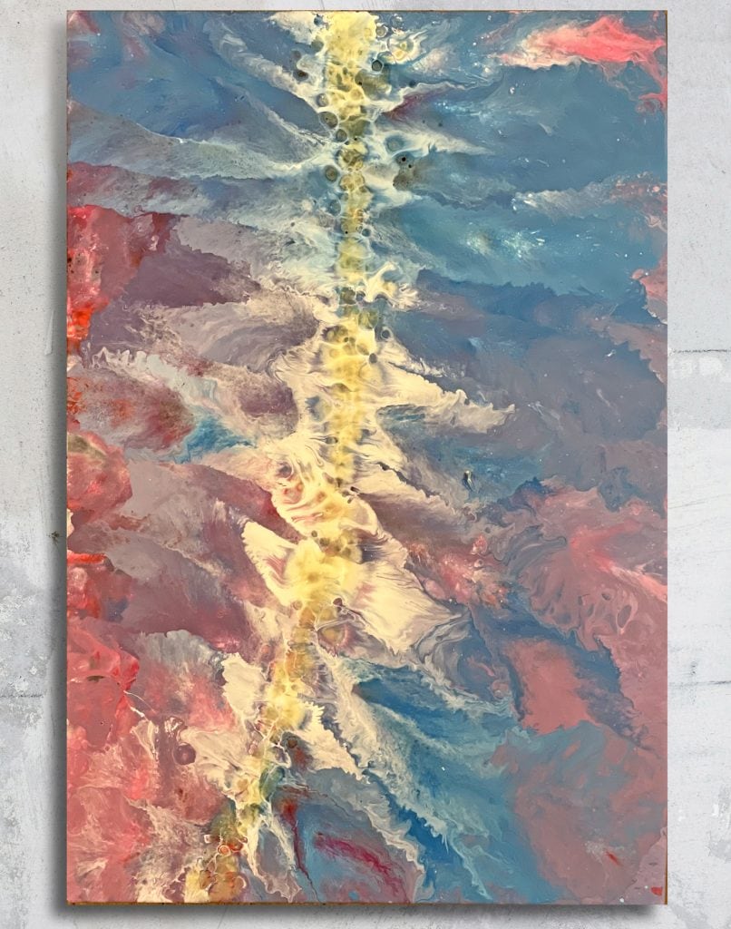 Axis – Oil and Acrylic on metal 40x60cm – IranSCArts Heidelberg