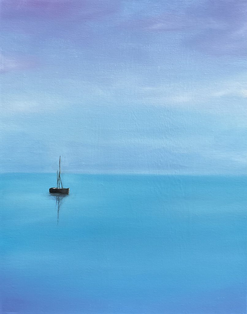 Blue Silence nº2 – Oil on canvas 40x50cm – IranSCArts Heidelberg