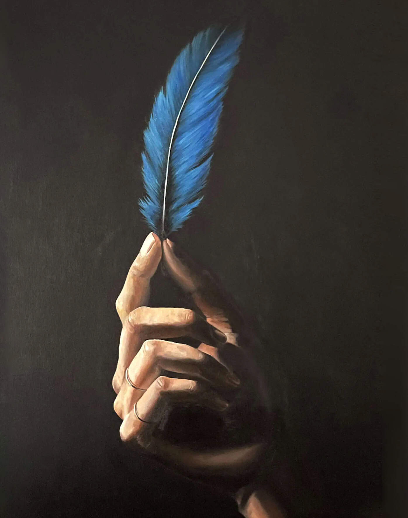 Blue Bird – Acrylic and oil on canvas 50x60cm – IranSCArts Heidelberg