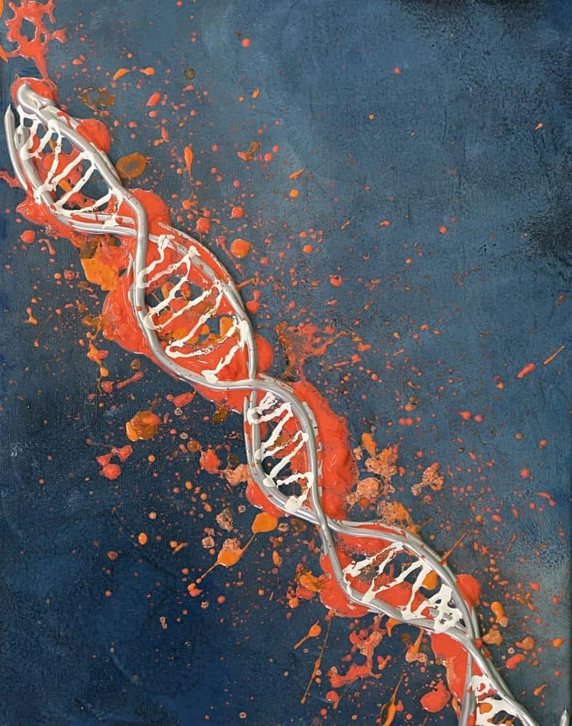 DNA - Original Painting 30x40cms Acrylic and Oil on Canvas - IranSCArts Heidelberg