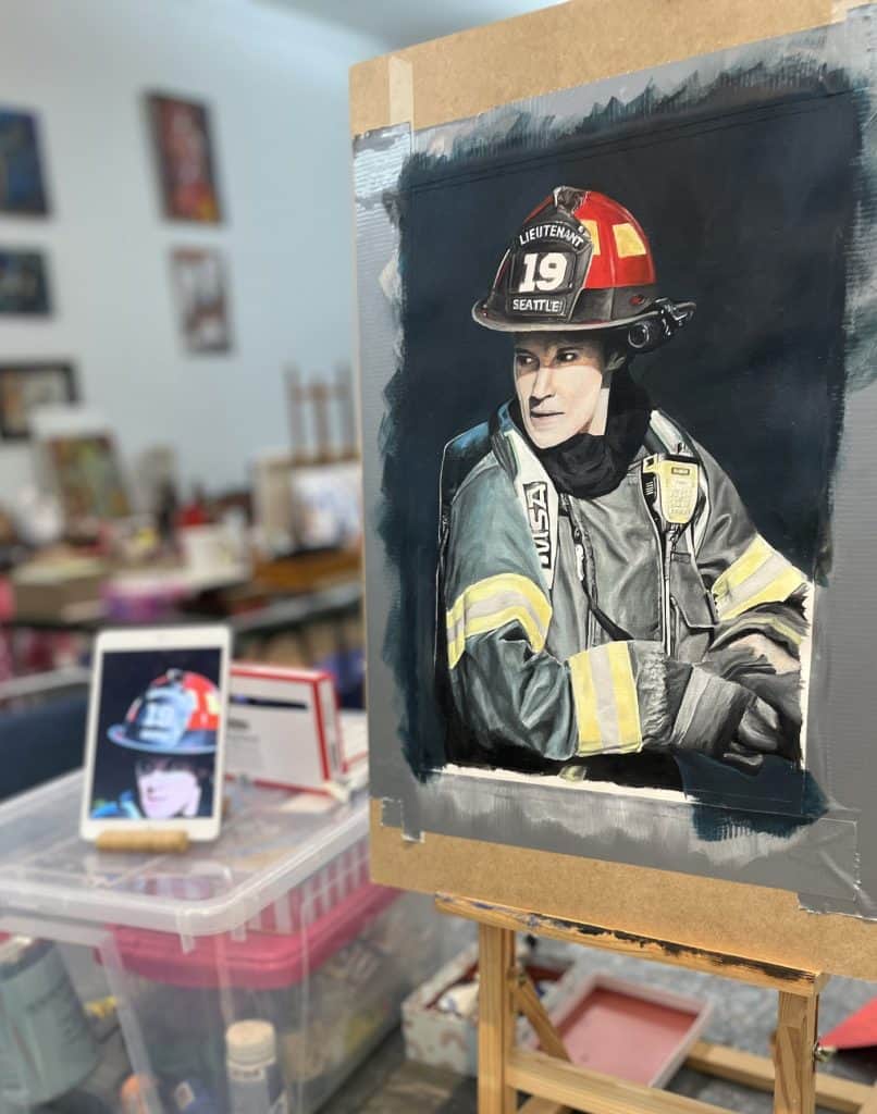 LT. Maya Bishop Portrait – Process 04 – IranSCArts Heidelberg