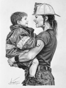 Liam and Maya of Station19 - Portrait in Graphite A4 - IranSCArts Heidelberg