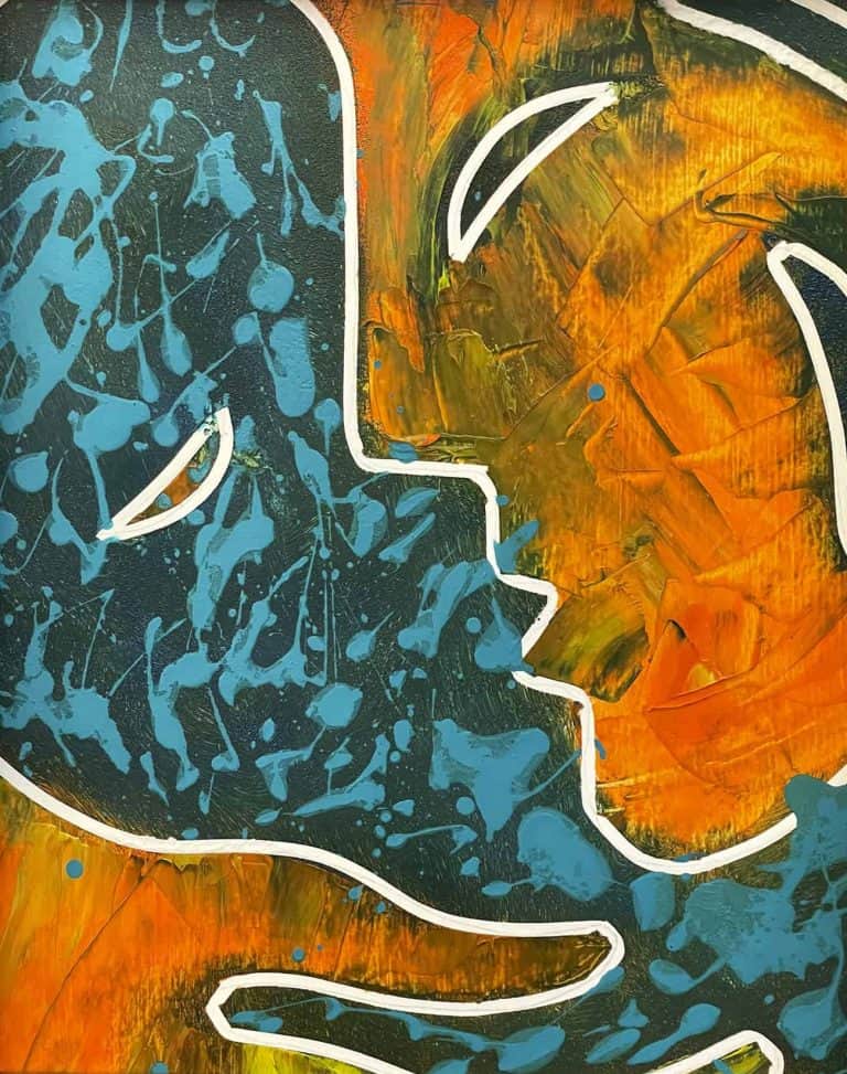 Longing for Vasarely – Acrylic and oil on paper 16x20cm – IranSCArts Heidelberg
